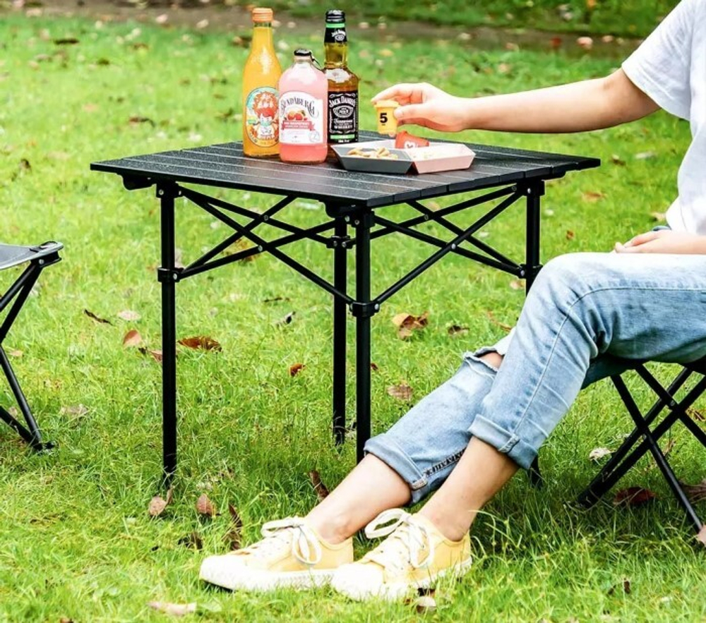 Набор обеденной мебели (стол и 2 стула) Xiaomi GOCAMP Folding Table And Chair Set (OBS1005) черный