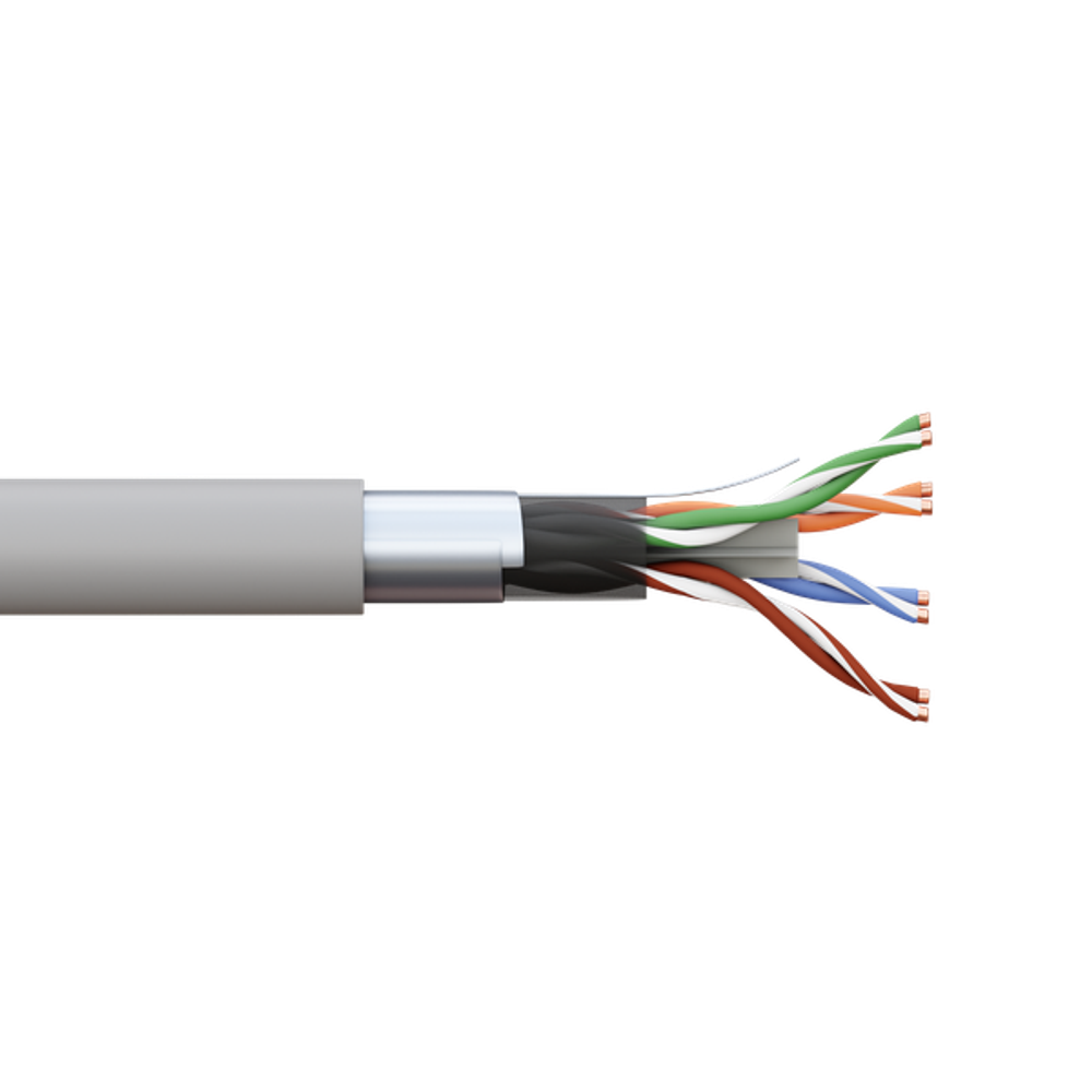 Кабель витая пара TERACOM PRO Cat.6 F/UTP 4 пары solid 23AWG оболочка LSZH нг(А)-HF цвет серый (упак. 305м) (305.00 шт.)