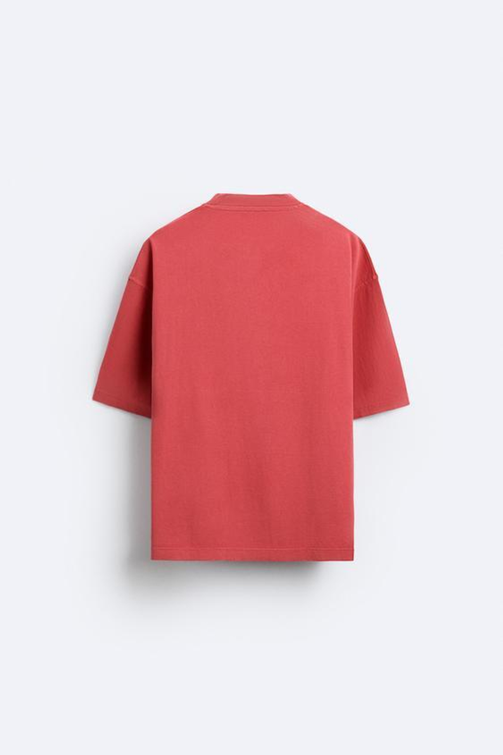 ZARA ФУТБОЛКА ГЕОМЕТРИЧЕСКОГО КРОЯ, КОРАЛЛОВЫЙ