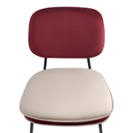 Стул с контрастным кантом Bergenson Bjorn Pea, велюр, бордовый/бежевый