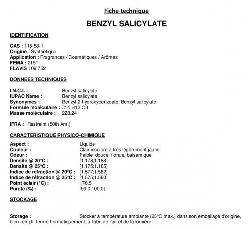 BENZYL SALICYLATE / БЕНЗИЛ САЛИЦИЛАТ CAS 118-58-1