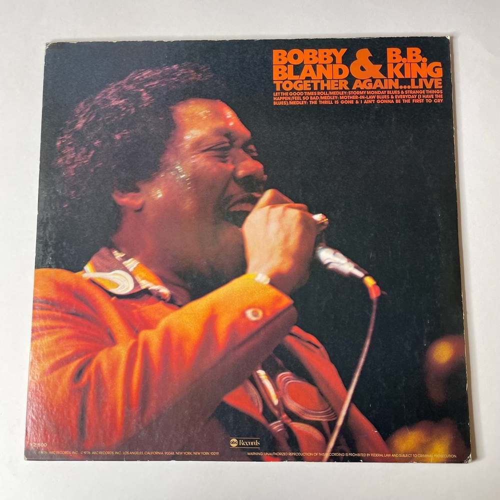 Винтажная виниловая пластинка LP Bobby Bland and B.B. King Together Again Live (Japan 1976) (Obi) Let The Good Times Roll