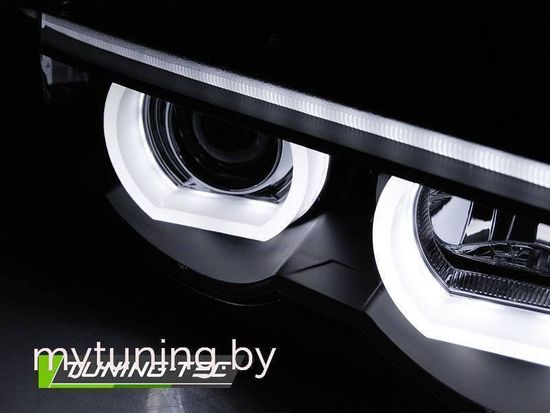 Передние фары 3D Angel Eyes для BMW 7 E38 (94-01) черные