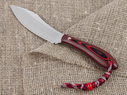 Нож для бушкрафта "Канадец", сталь VG-10/Elmax, рукоять G10 (красная)