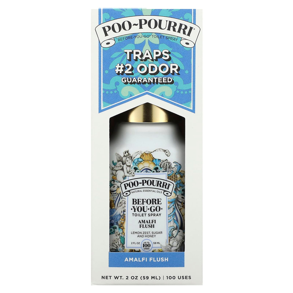 Poo-Pourri, Before-You-Go, спрей-освежитель для туалета, с ароматом Amalfi Flush, 59 мл (2 жидк. унции)