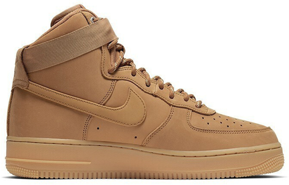 Nike Air Force 1 07 WB Flax wear-resistant non-slip high-top sneakers for men and women the same wheat color