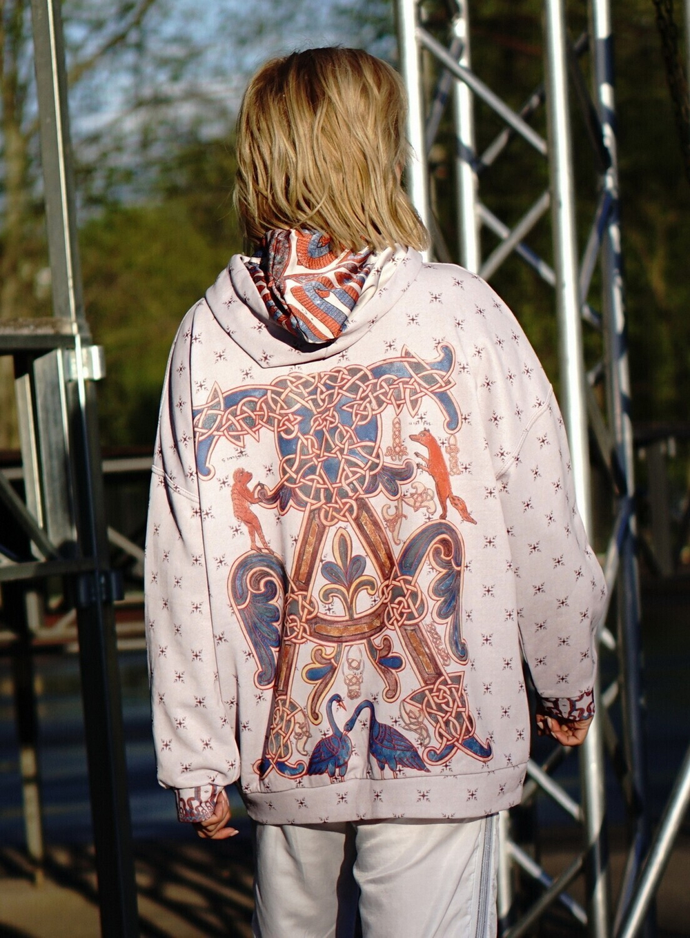Худи "Птица и Змея", по мотивам иллюстраций из средневекового манускрипта
