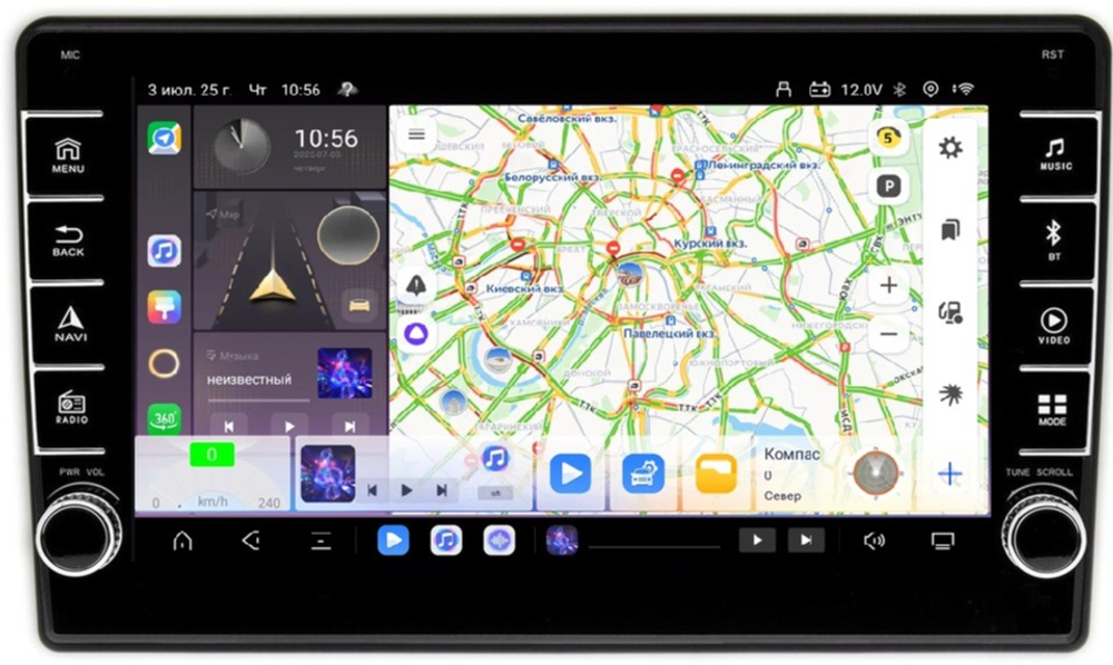 Магнитола для Lada Granta 2011-2018 (взамен ШГУ) - Carmedia OL-9062 (кнопки и крутилки) Android 13, TS20, 6+128Гб, CarPlay, 4G SIM-слот