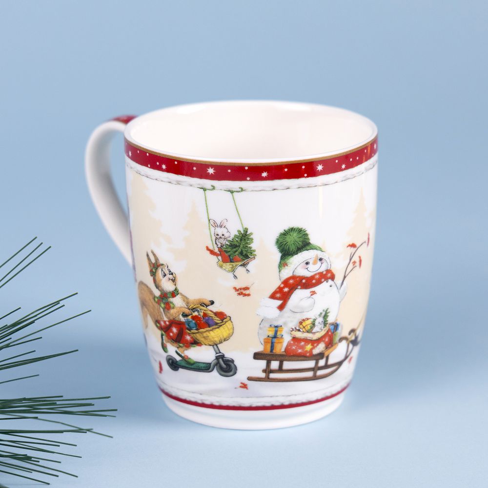 КРУЖКА LEFARD "С НОВЫМ ГОДОМ!" 300 МЛ КРАСНАЯ (КОР=36ШТ.)