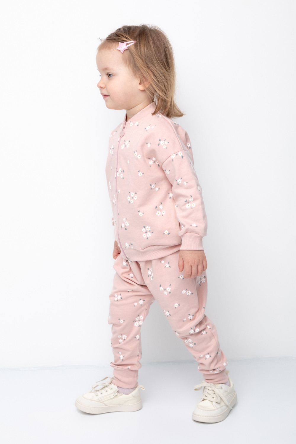 КР 400515/дымчатая роза,ромашковое поле к365 брюки для девочки