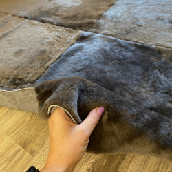 Шкура коврик меховой прикроватный овчина, 190х60 см. (из 4-х шкур) Коричневый