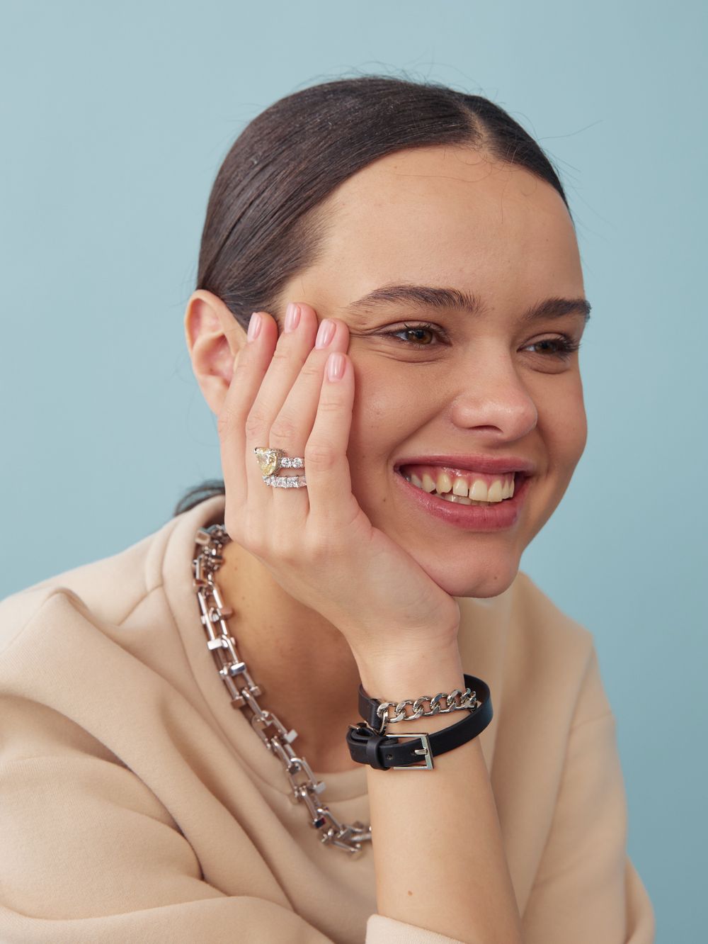 СВИТШОТ HUGE AMOUNT PASTEL BEIGE