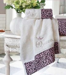 Набор полотенец QUEEN крем/фиолетовый 3 предмета Maison Dor (Турция)