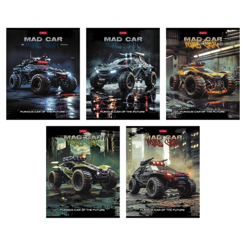 Тетрадь 48 л. клетка пластиковая обложка ХАТБЕР Мад кар (48Т5В1пл)