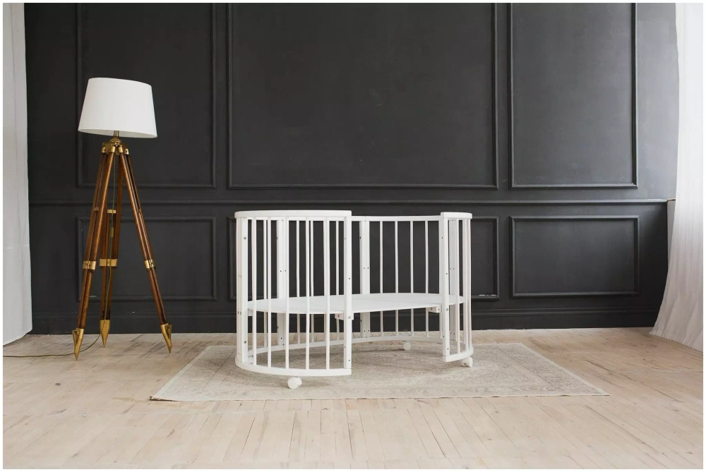 Кроватка-трансформер "МеrryHappy Classic" (МерриХэппи Классик) 6 в 1, цвет белый