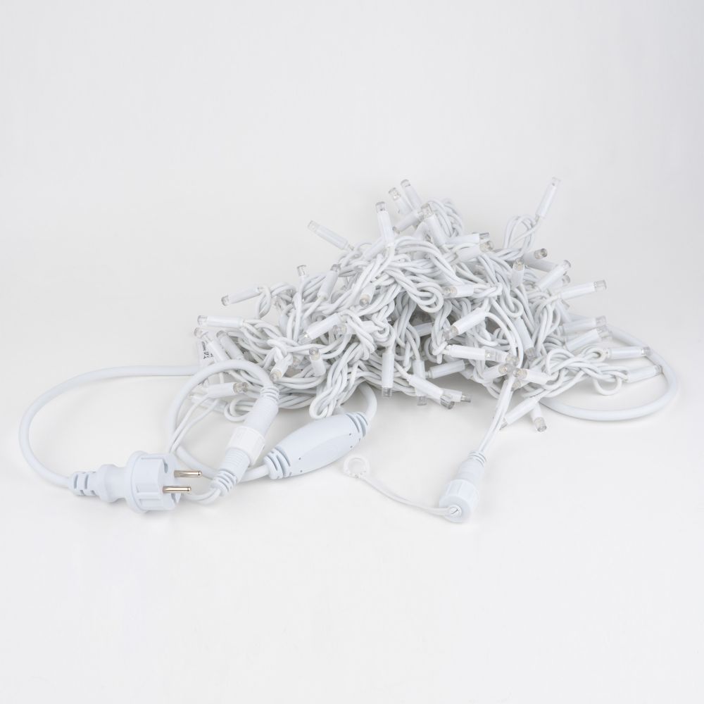 ULD-S1000-120-SWK WARM WHITE IP67 Гирлянда светодиодная со статическим свечением. 10м. Соединяемая.120 светодиодов. Теплый белый свет. Провод белый. ТМ Uniel