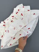 Юбка-шорты из жатого хлопка «Вишенки»