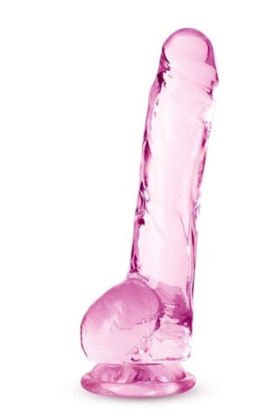 Розовый фаллоимитатор 8 Inch Crystalline Dildo - 19,5 см. (Цвет: розовый)