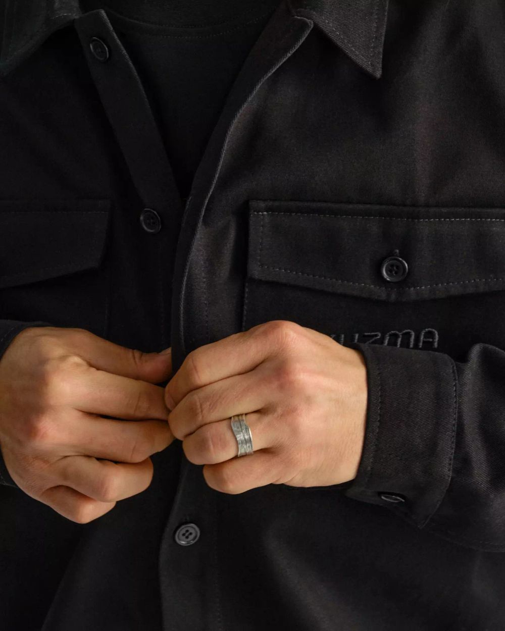 Рубашка Kuzma Оверширт Начало Твил Черная