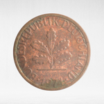 Germany, 1 Pfennig, 1974, (Munich Mint - "D"), VF