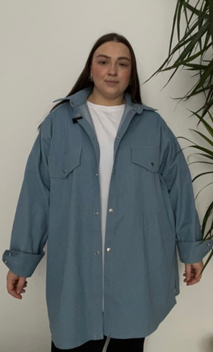 Рубашка джинсовая голубая