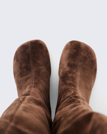Сапоги из натуральной замши шоколадный