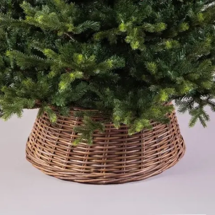 Корзина под елку, цельная, коричневая, ротанг