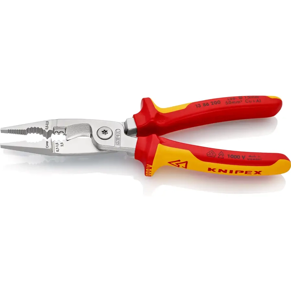 Электромонтажные клещи хромированные 200 мм Knipex 13 86 200 SB