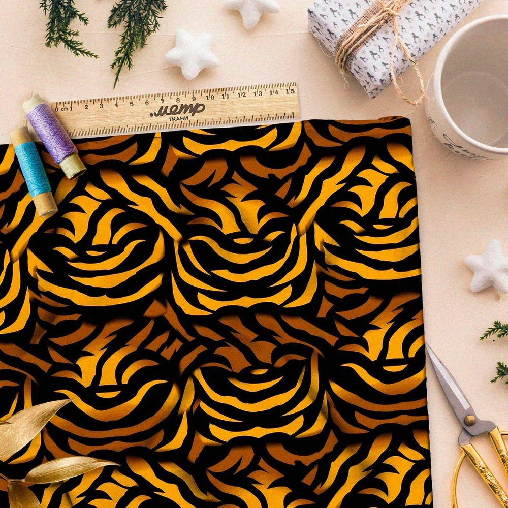 Ткань премиум бифлекс фантазия на звериную классику