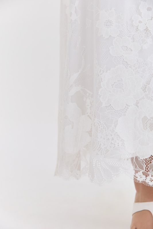 Юбка макси из кружева, молочный