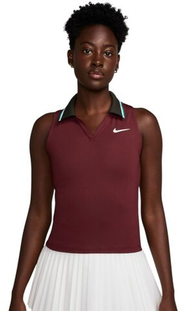 Женский топ теннисный Nike Court RG Dri-FIT Slam Tennis Tank - темно-командный красный/пыльный кактус/белый
