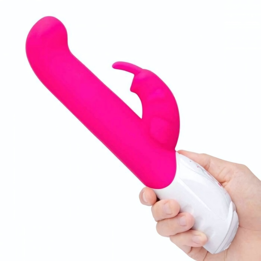 Розовый вибромассажер для G-точки Come hither G-Spot Rabbit - 24,5 см. (Цвет: розовый)