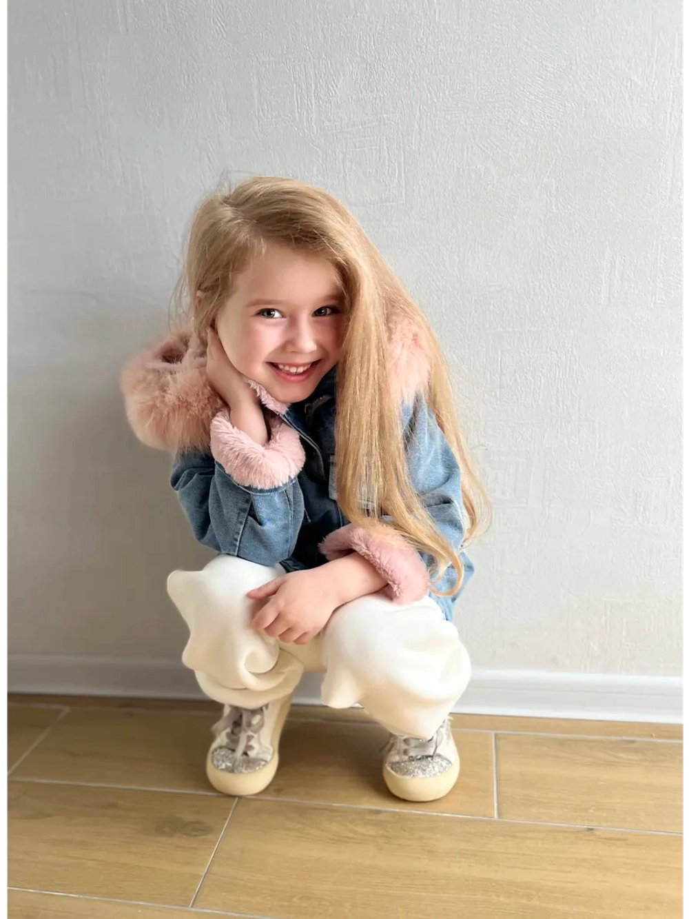 Парка джинсовая с искусственным мехом