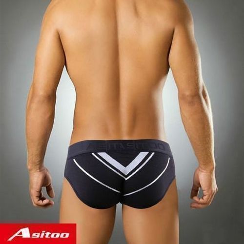 Мужские трусы брифы черные Asitoo Silver V Sport Modal Brief AST0080