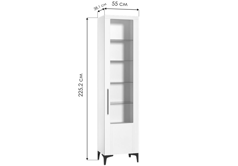 Витрина Вестра белый шагрень