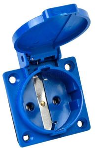 Розетка панельная РП10-3 скрытая  с крышкой  ИЭК  2P+PE. 16A. 250B. IP44