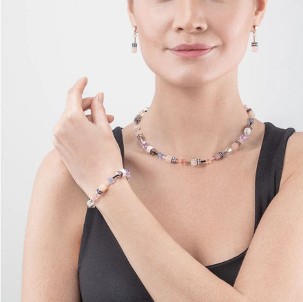 Колье Coeur de Lion Lilac-Blue 4905/10-0839 цвет фиолетовый, голубой, белый