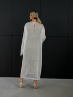 Платье из сетки в серебре оверсайз