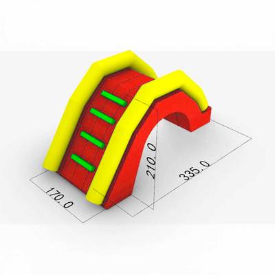 Надувная мини-лестница для бассейна из ПВХ, красный, 3,3*1,7*2,1 м