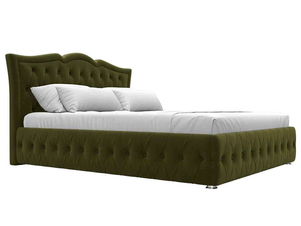 Кровать интерьерная Герда 160, Зеленый, Микровельвет, 108300