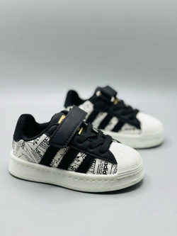 Детские кожаные кроссовки на липучке Adidas Super Star