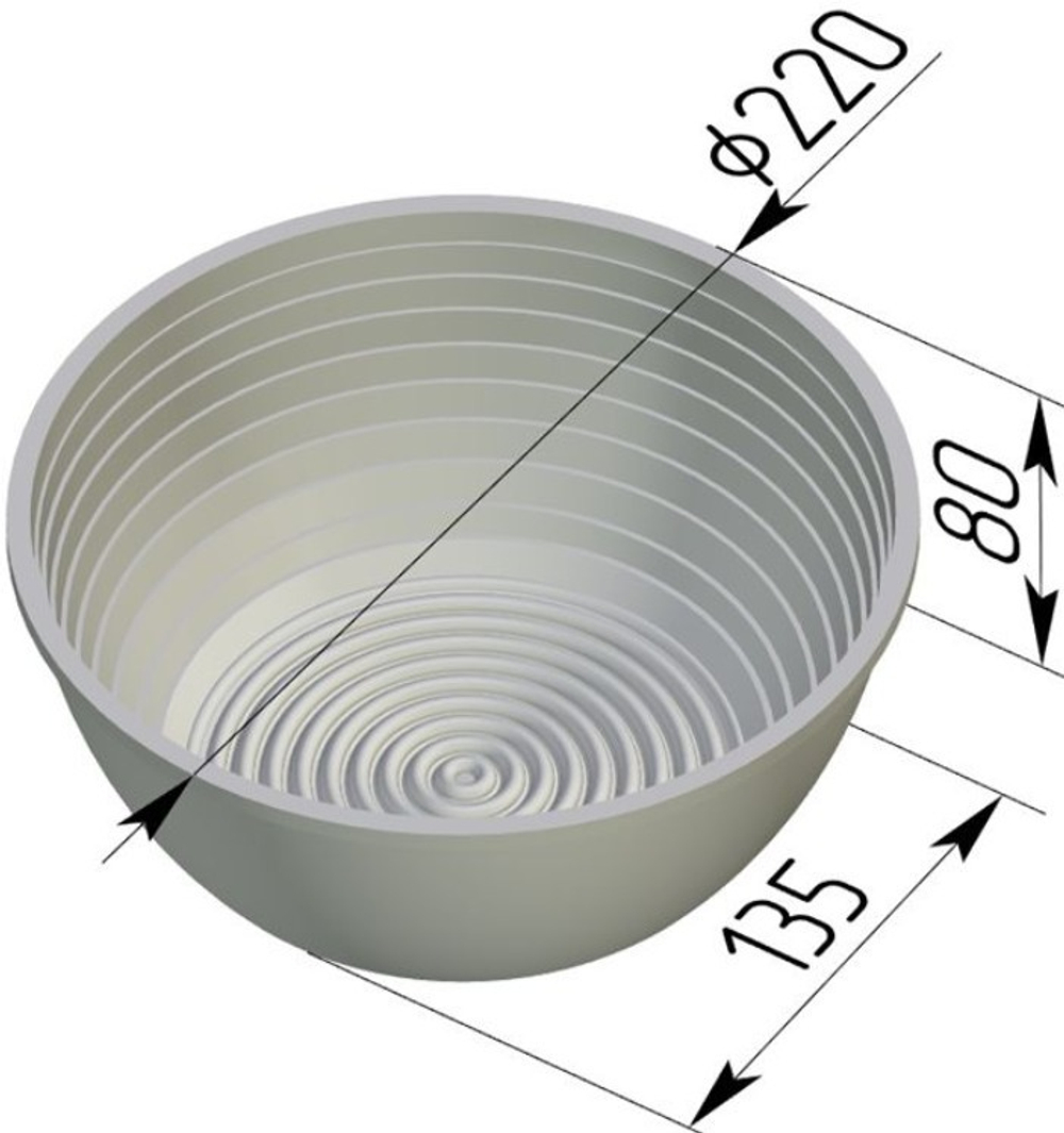 Форма для расстойки и выпечки хлеба Л-17Р-1 (220х135х80 мм)