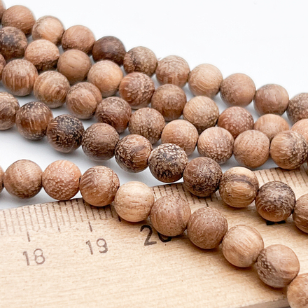 Деревянные бусины, шар, цвет груша, диаметр около 6,5-6,6 мм, цена за 33-34 шт (1/2 нити)