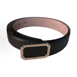 Кожаный ремень Gucci Black Signature Leather Belt