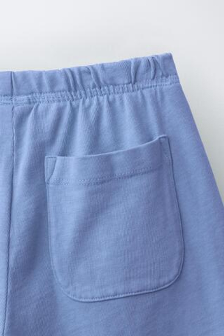 ZARA ПЛОТНЫЕ ШОРТЫ-БЕРМУДЫ, ВЫЦВЕТШИЙ СИНИЙ