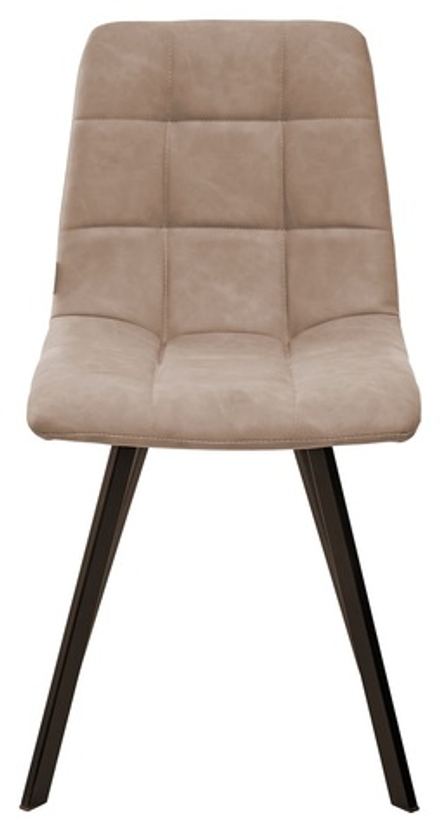 Стул CHILLI SQUARE RU-09 серо-бежевый винтаж, PU / черный каркас М-City