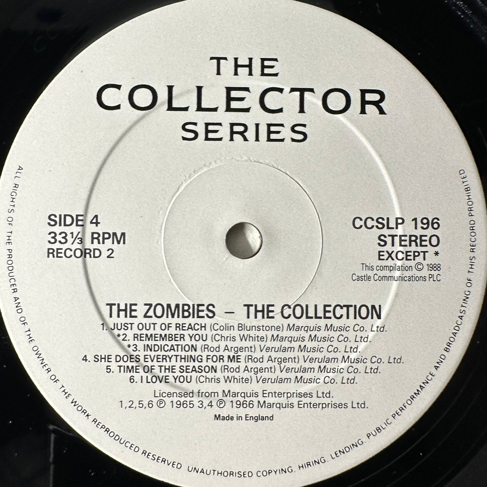 The Zombies ‎– The Collection 2LP (Англия 1988г.)