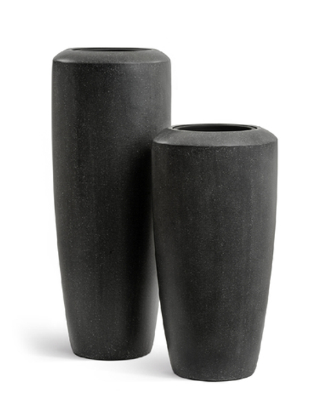 Кашпо TREEZ Effectory - Quartz - Высокий конус - Чёрный кварц