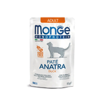 Влажный корм для взрослых кошек из утки паучи Monge Cat Monoprotein 0,085кг