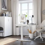 Письменный стол с регулировкой по высоте - IKEA MITTZON/МИТТЗОН ИКЕА, 120х80х62-126 см, белый